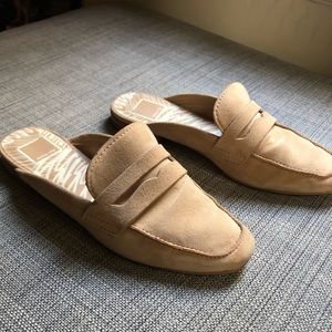 Dolce Vita tan/pink suede mules